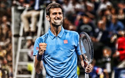 Novak Djokovic, 4k, serbian tennis players, ATP, match, athlete, Djokovic, tennis, HDR, tennis players