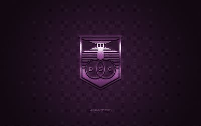 Defensor Sporting, Uruguayan football club, Uruguayan Primera Division, purple logo, purple carbon fiber background, football, Montevideo, Uruguay, Defensor Sporting logo