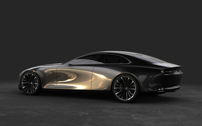 Mazda Vision Coupe, Concept, 2017, side view, luxury cars, Japanese cars, Mazda