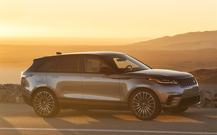 Range Rover Velar R-Dynaaminen, 4k, sunset, 2018 autoja, Katumaasturit, Range Rover