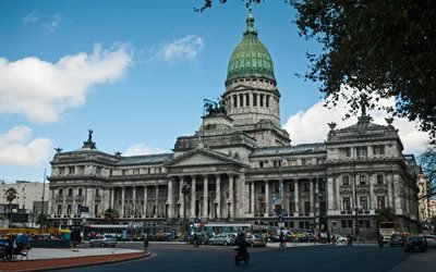Congresso nacional da Argentina, Pal&#225;cio, 4k, Arquitetura neocl&#225;ssica, Buenos Aires, Congresso Pra&#231;a, Argentina