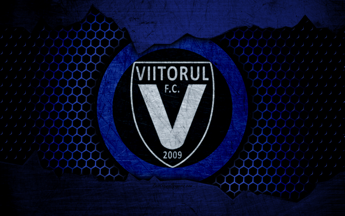 Download Wallpapers Viitorul 4k Logo Liga 1 Soccer Football Club Liga I Romania Viitorul Constanta Grunge Metal Texture Viitorul Fc For Desktop Free Pictures For Desktop Free