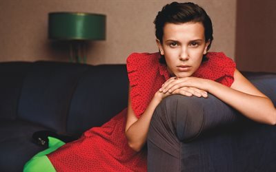 Millie Bobby Brown, Hollywood, american actress, beauty, brunette