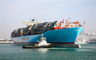 Eugen Maersk, Container Ship, cargo transportation, delivery of goods, transportation of containers, Maersk Line