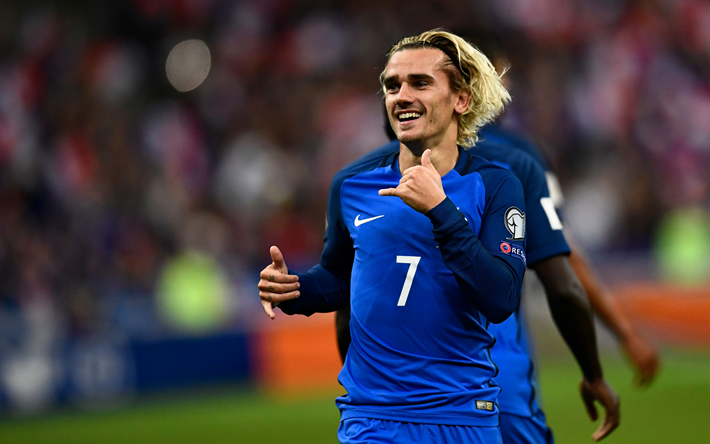 Antoine Griezmann, 4k, footballers, FFF, football, soccer, Griezmann, French National Team