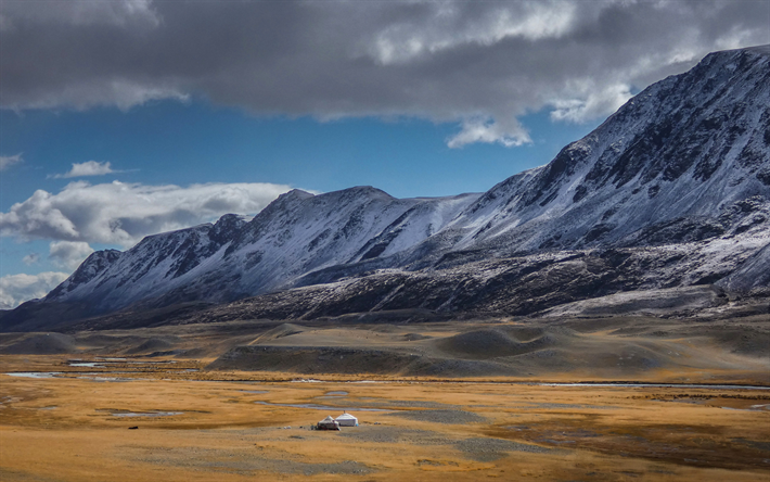 Mongoliet, 4k, &#246;knen, berg, river, Asien