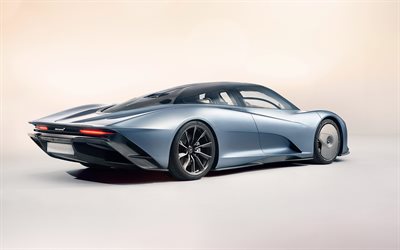2020, McLaren Speedtail, 4k, rear view, race car, hypercar, exterior, British sports cars, McLaren