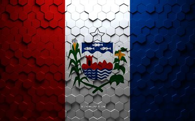 Flag of Alagoas, honeycomb art, Alagoas hexagons flag, Alagoas, 3d hexagons art, Alagoas flag