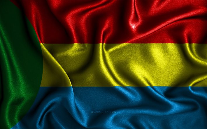 Itaituba lippu, 4k, silkki aaltoilevat liput, Brasilian kaupungit, Itaituban p&#228;iv&#228;, Itaituban lippu, kangasliput, 3D-taide, Itaituba, Itaituba 3D lippu