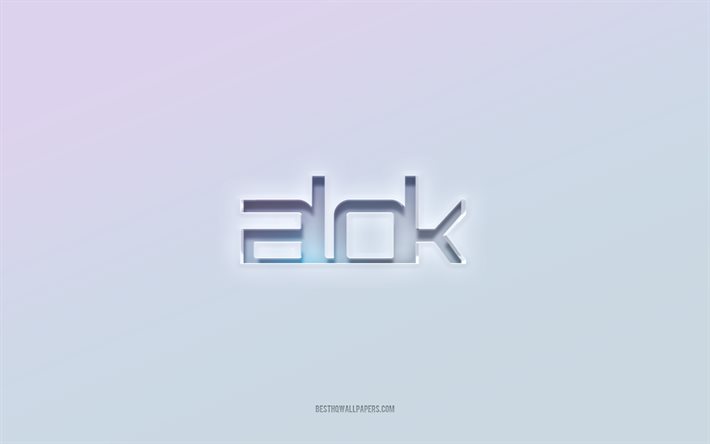 Logo Alok, testo 3d ritagliato, sfondo bianco, logo Alok 3d, emblema Alok, Alok, logo in rilievo, emblema Alok 3d