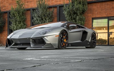 Lamborghini, Aventador, gris, la optimizaci&#243;n, el Aventador, supercar, Vorseiner, Edici&#243;n, Zaragoza