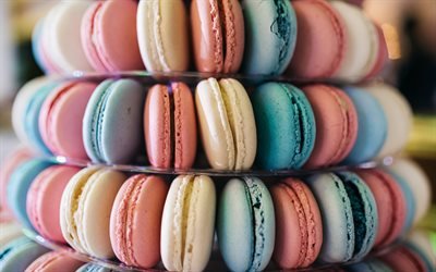 macaroons, sweets, pastries, biscuits, colorful biscuits