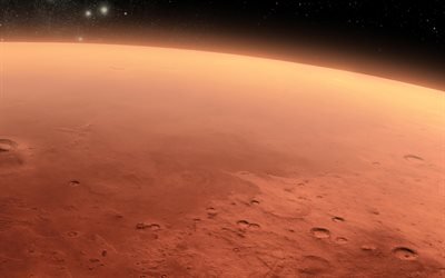 Mars, surface of planet, open space, solar system, red planet