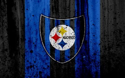 4k, FC Huachipato, art, grunge, Chilean Primera Division, soccer, football club, Chile, Huachipato, logo, stone texture, Huachipato FC