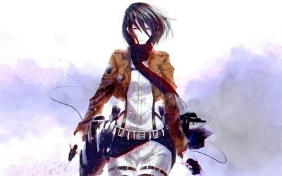 4k, Ataque Titan, Mikasa Ackerman, manga, Shingeki n&#227;o Kyojin