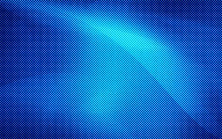 squares, 4k, blue background, square texture, waves