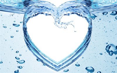 water, take care of water, save water, ecology concepts, water heart