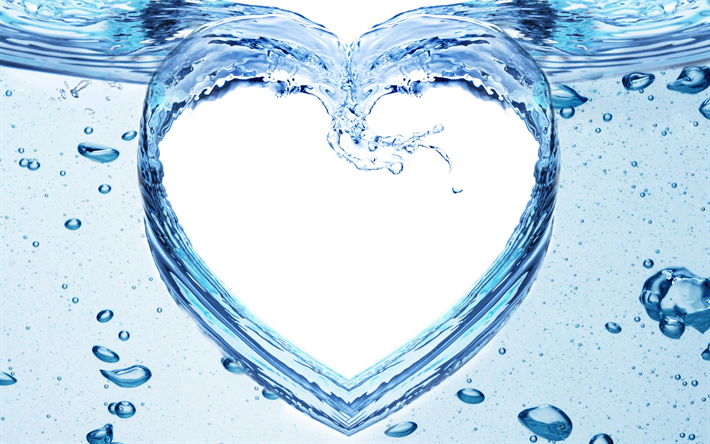 acqua, prendersi cura di acqua, risparmiare acqua, ecologia concetti, acqua cuore