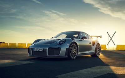 4k, Porsche 911 GT2 RS, yol, hile modunu a&#231;ın, 2017 arabalar, s&#252;per arabalar, Porsche