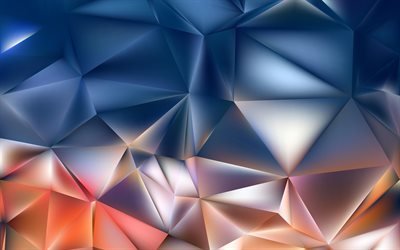 triangles, polygons, 4k, geometric shapes, geometry, colorful background