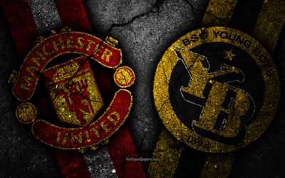 Manchester United vs Young Boys, Champions League, Group Stage, Round 5, creative, Manchester United FC, Young Boys FC, black stone