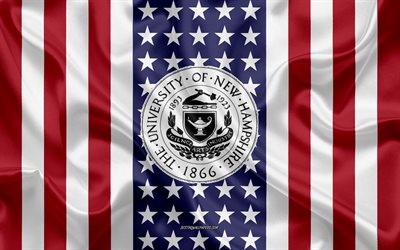 University of New Hampshire Emblem, American Flag, University of New Hampshire logo, Durham, Concord, USA, University of New Hampshire