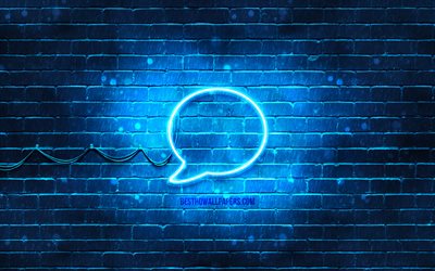Chat Bubble neon icon, 4k, blue background, neon symbols, Chat Bubble, neon icons, Chat Bubble sign, computer signs, Chat Bubble icon, computer icons