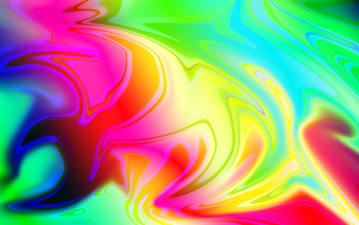 ondas coloridas, fundos arco-&#237;ris, textura de tecelagem abstrata, fundo criativo, criativo, colorido, texturas onduladas, arte, ondas abstratas