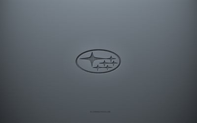 Logo Subaru, arrière-plan créatif gris, emblème Subaru, texture de papier gris, Subaru, fond gris, logo Subaru 3d