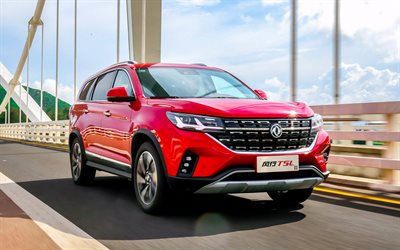 Dongfeng Forthing T5L, 4k, red crossover, 2021 cars, chinese cars, highway, crossovers, Dongfeng