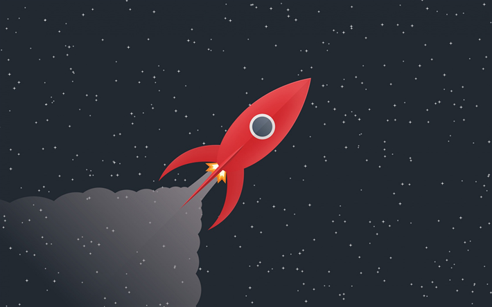 red rocket in space, startup, rocket take off, space, red rocket, startup concepts, business