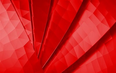 4k, red abstract background, red polygon background, red abstraction, red lines background, creative red background