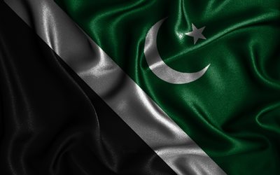 イスラーマーバード首都圏, 4k, シルクの波状の旗, パキスタンの州, ファブリックフラグ, 3Dアート, アジア, Pakistan