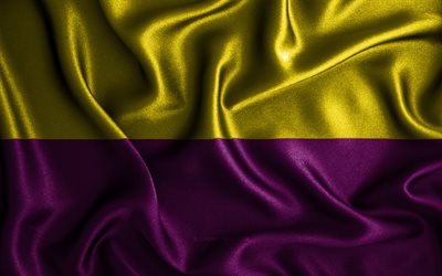 Bandeira de Torrejon de Ardoz, 4k, bandeiras onduladas de seda, cidades espanholas, Dia de Torrejon de Ardoz, bandeiras de tecido, arte 3D, Torrejon de Ardoz, cidades da Espanha, bandeira 3D Torrejon de Ardoz
