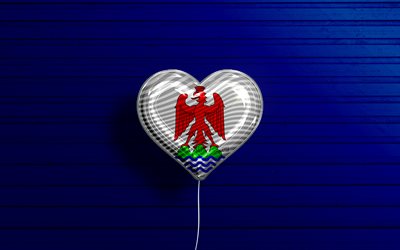 I Love Nice, 4k, balões realistas, fundo azul de madeira, Dia de Nice, províncias francesas, bandeira de Nice, França, balão com bandeira, Províncias da França, Bandeira de Nice, Nice