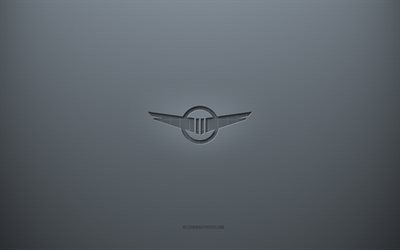 Logo Rezvani, arrière-plan créatif gris, emblème Rezvani, texture de papier gris, Rezvani, fond gris, logo Rezvani 3d