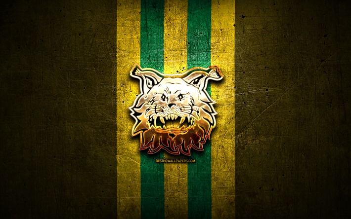FC Ilves, logo dorado, Veikkausliiga, fondo de metal amarillo, f&#250;tbol, club de f&#250;tbol finland&#233;s, logo del FC Ilves, Ilves FC, Tampereen Ilves