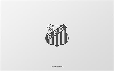 santos fc, weißer hintergrund, brasilianische fußballmannschaft, santos fc-emblem, serie a, vila belmiro, brasilien, fußball, santos fc-logo