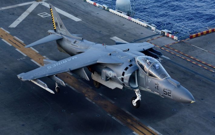 McDonnell Douglas AV-8B, Harrier II, attack flygplan, vertical take-off, US Air Force, hangarfartyg