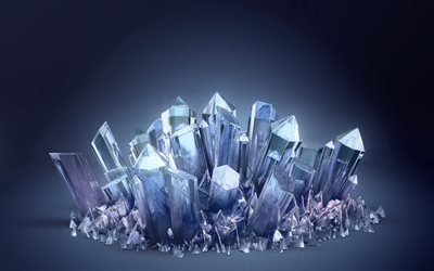 3d crystals, 3d objects, crystals