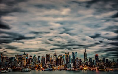 New York, Manhattan, metropol, skyskrapor, Usa