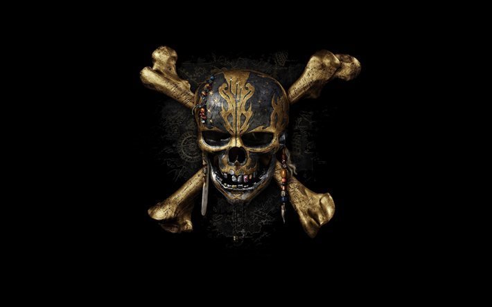 Pirates of the Caribbean Dead Men eiv&#228;t puhu, 4K, 2017 elokuva, juliste