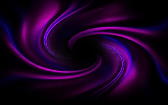 渦, 4K, 紫色の背景, 波