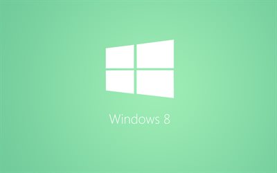 Windows 10, white logo, creative, minimal, green background, Windows 10 logo, Microsoft
