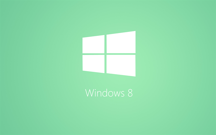 Windows 10, logo bianco, creativo, minimal, sfondo verde, logo di Windows 10, Microsoft