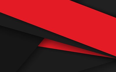 material design, art, red and black, lines, dark background, android lollipop, creative