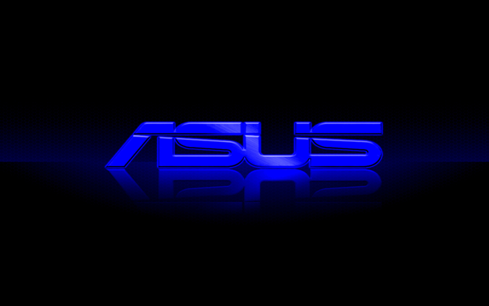 Asus, blue logo, darkness, creative, Asus logo