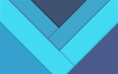lines, material design, 4k, geometry, strips, arrows, blue background, creative