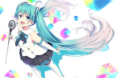Vocaloid, 4k, manga, concert, Hatsune Miku