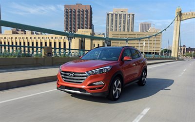 Hyundai Tucson, 2018, punainen jakosuotimet, facelift, punainen Tucson
